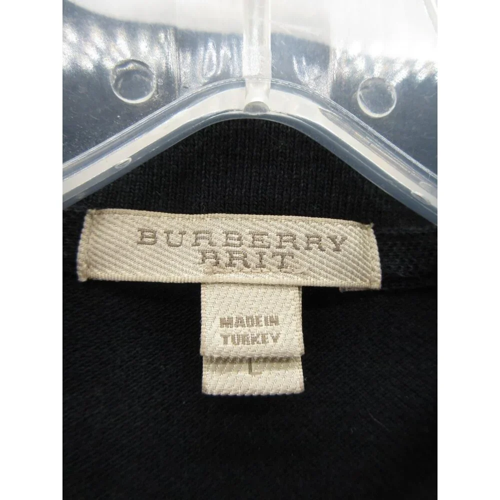 Burberry Brit Polo Shirt Large Golf Equestrian Knight Nova Check Trim - Picture 10 of 12
